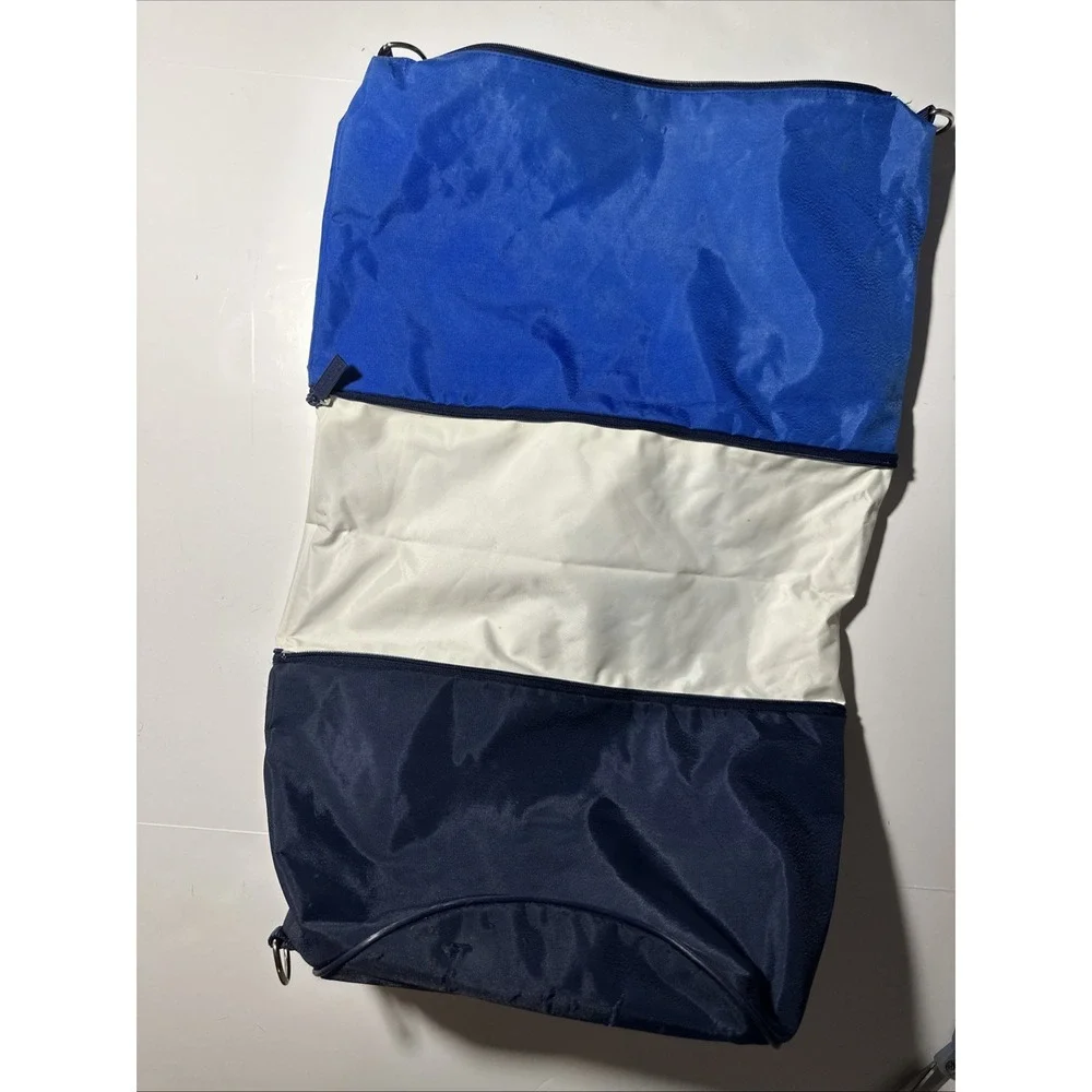Vintage Polo Sport Ralph Lauren Tote Blue White Expandable Duffle Bag Strap 30in